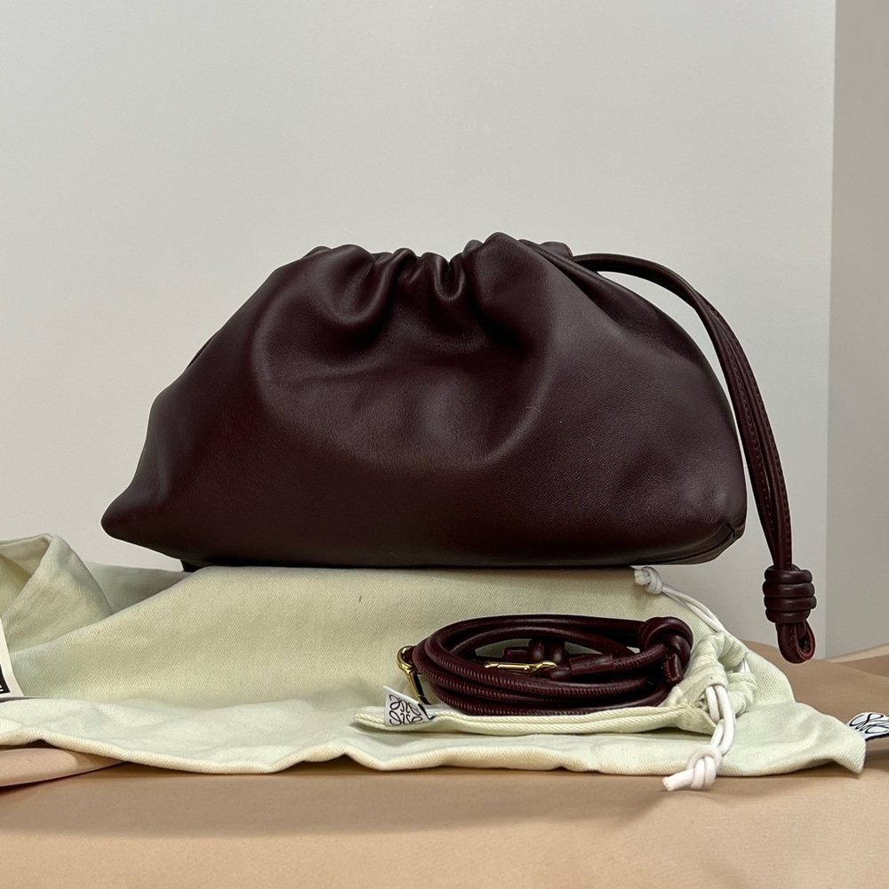 BURGUNDY NWT LOEWE FLAMENCO BAG IN MEDIUM, Napa calfskin. - Picture 6 of 15